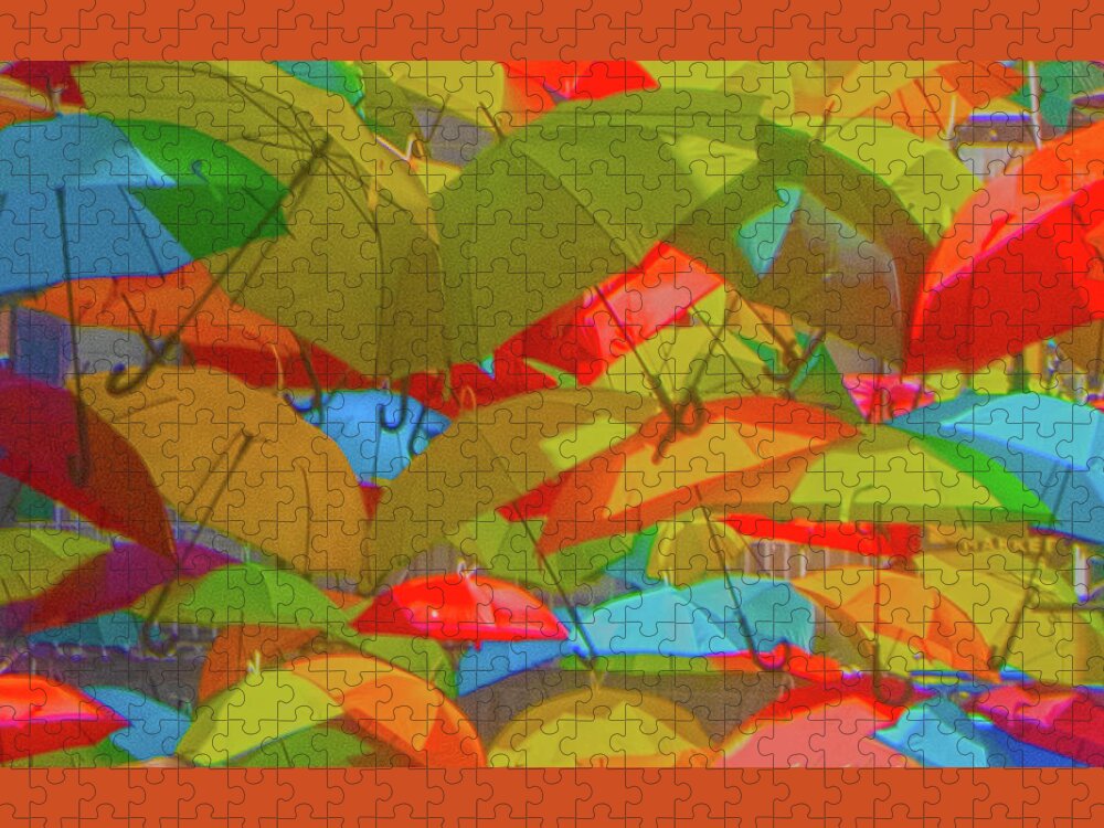 Umbrellas Jigsaw Puzzle featuring the photograph Fanfare by Edward Shmunes