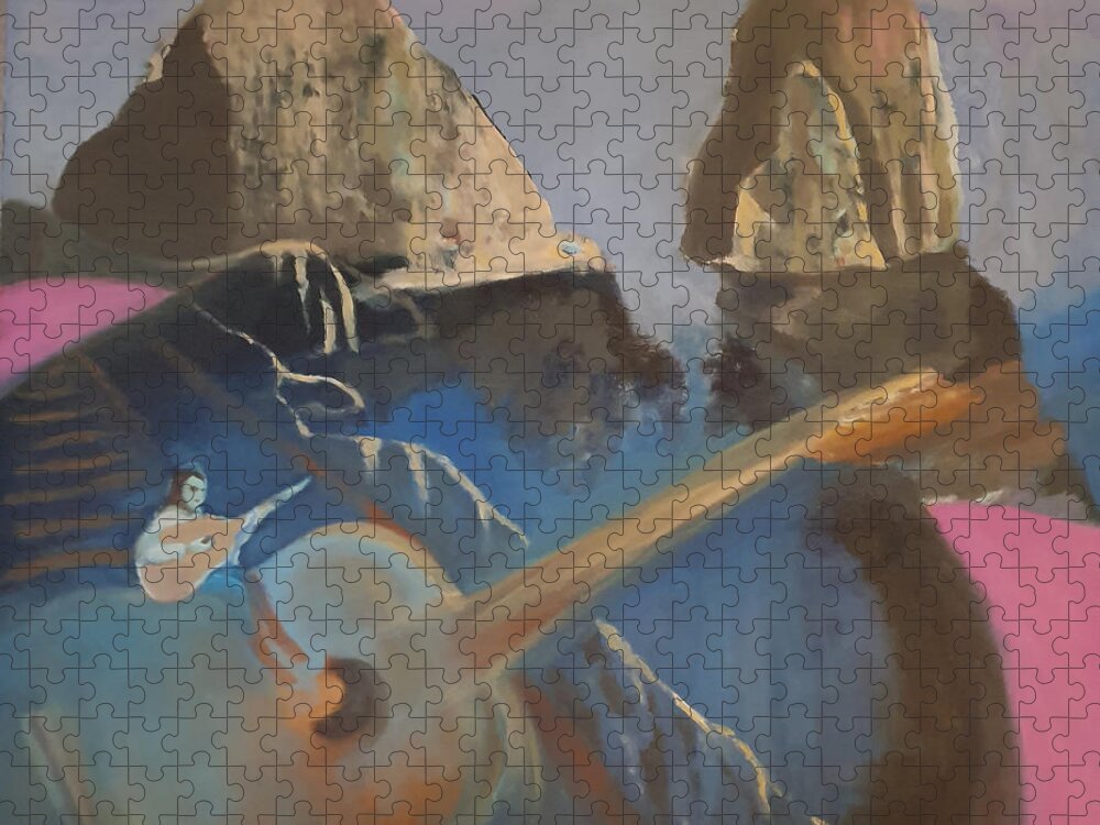 Guitars Jigsaw Puzzle featuring the painting Faraglioni Serenade by Enrico Garff