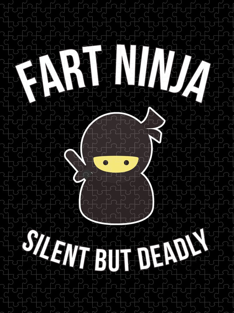 Funny Jigsaw Puzzle featuring the digital art Fart Ninja Silent But Deadly by Flippin Sweet Gear