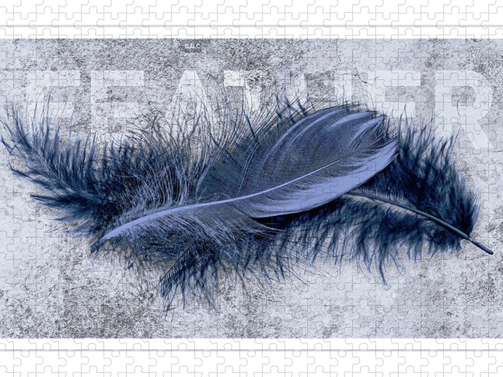 Feathers Jigsaw Puzzle featuring the photograph Feathers Of A Blue Persuasion by Rene Crystal