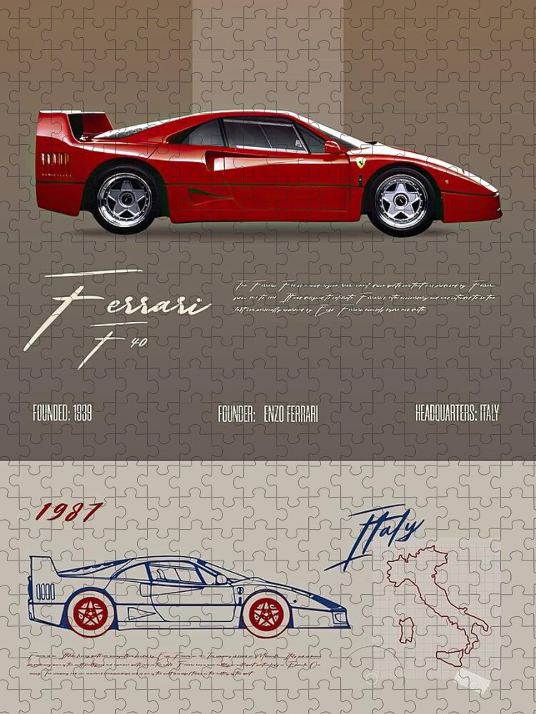 Ferrari F40 Car Poster Car Poster Ferrari Poster Italy F40 Print Car Art 