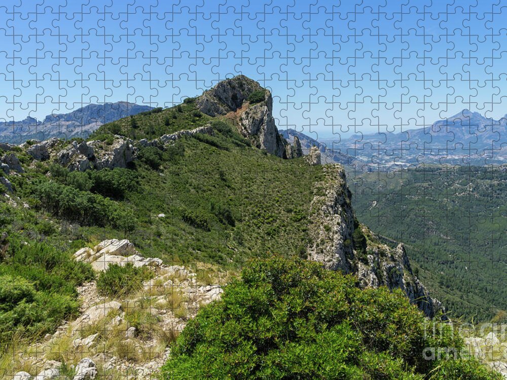 Mountain Jigsaw Puzzle featuring the photograph Ferrer mountain ridge and view of Puig Campana by Adriana Mueller