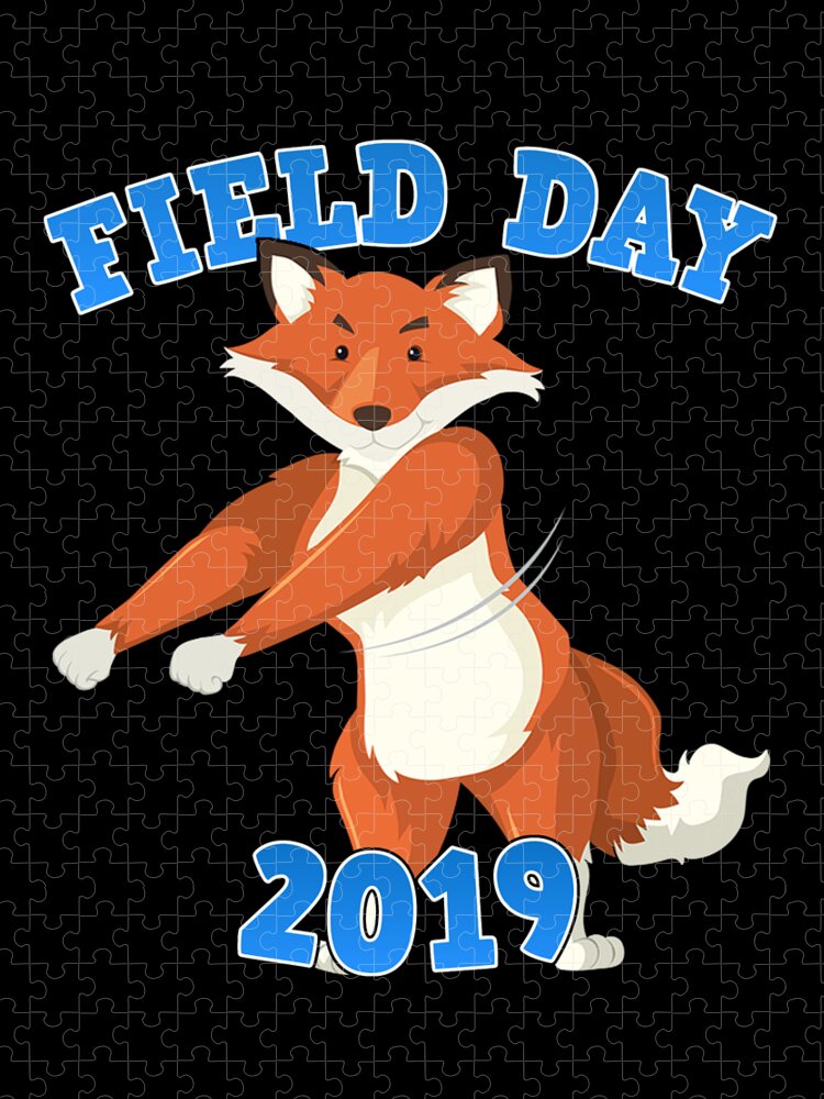 Cool Jigsaw Puzzle featuring the digital art Field Day 2019 Flossing Fox by Flippin Sweet Gear