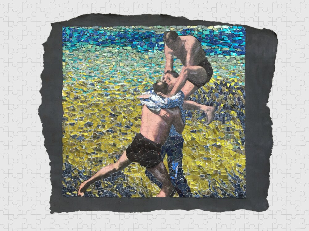 Glass Jigsaw Puzzle featuring the mixed media Fig. 76. Double-drowning release. In position. by Matthew Lazure