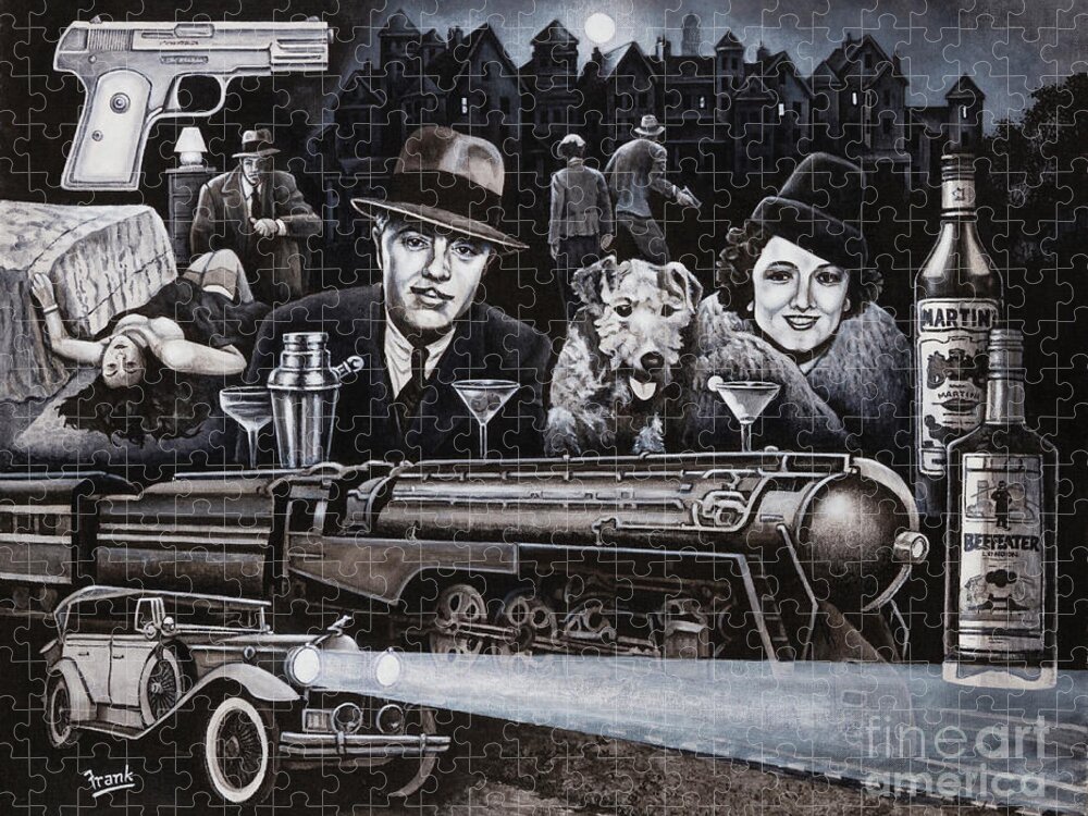 Nick And Nora Charles Jigsaw Puzzle featuring the painting Film Noir 1930's by Michael Frank