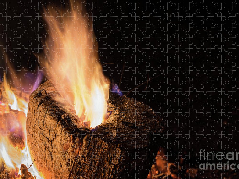 Fire Jigsaw Puzzle featuring the photograph Fire and flames 11 by Adriana Mueller