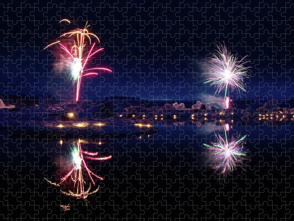 Fireworks Jigsaw Puzzle featuring the photograph Fire and ice #8 by Christopher Mathews