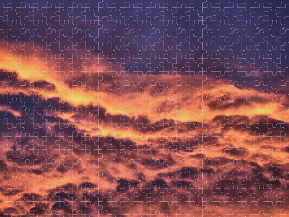 Sunset Sky Jigsaw Puzzle featuring the photograph Fire in the Sky II by Christopher Reed
