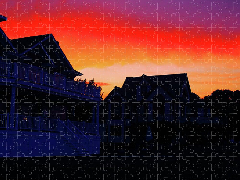 Scenic Jigsaw Puzzle featuring the photograph Fire in the Sky by Jim Feldman