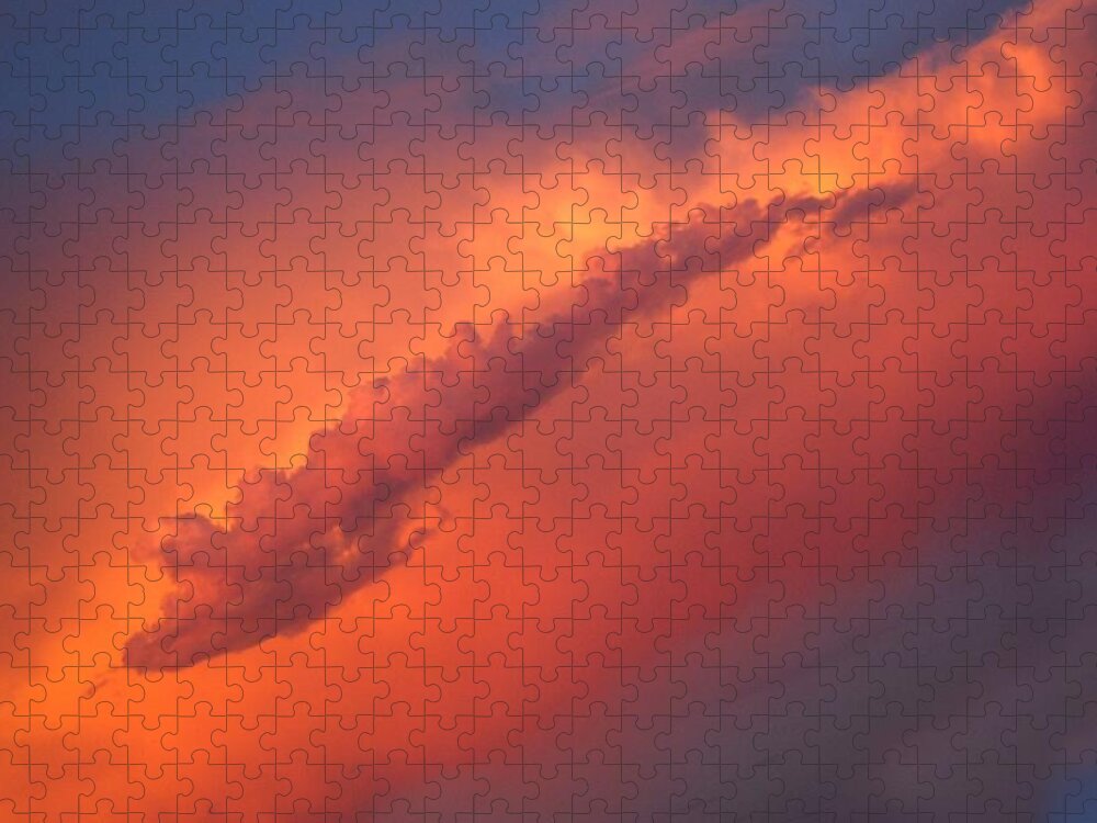 Clouds Jigsaw Puzzle featuring the photograph Fire in the Sky by Leslie Porter
