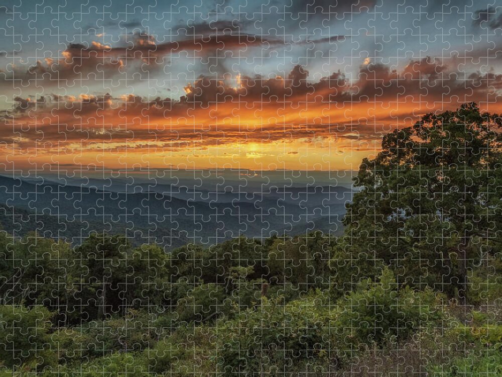 Landscape Jigsaw Puzzle featuring the photograph Fire Sky by Tricia Louque