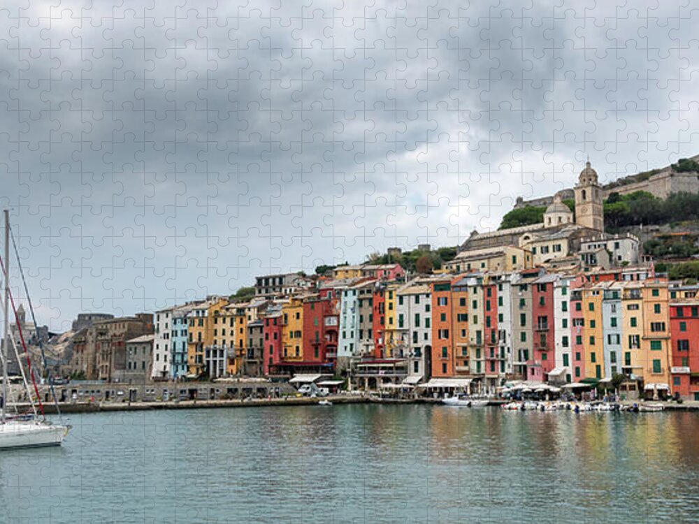 Portovenere Jigsaw Puzzle featuring the photograph Fisherman town of Portovenere, Cinque Terre Liguria, Italy by Michalakis Ppalis