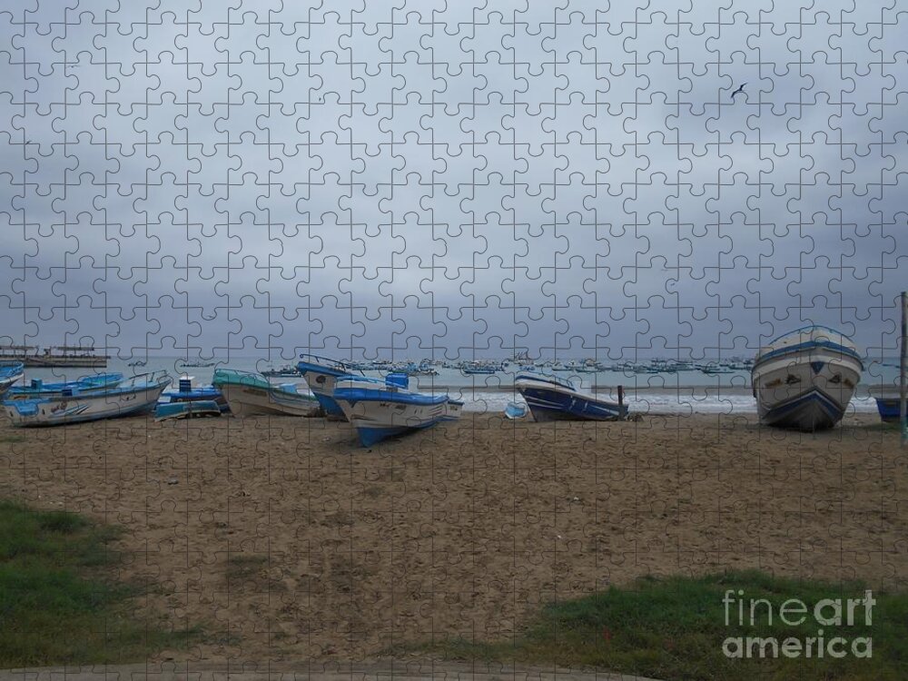 Boats Jigsaw Puzzle featuring the photograph Fishing boats by Nancy Graham