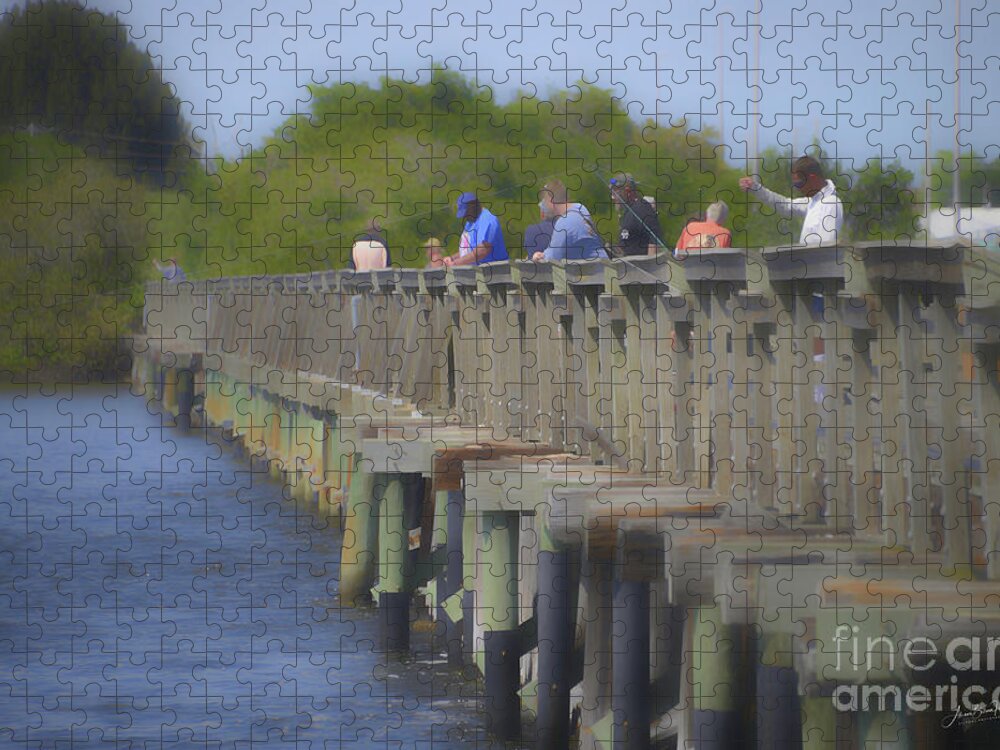 Fishing Pier Jigsaw Puzzle featuring the photograph Fishing Pier Gone by Alison Belsan Horton