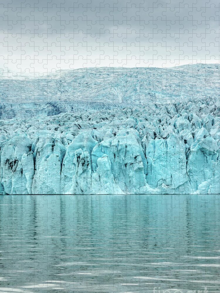 Iceland Jigsaw Puzzle featuring the photograph Fjallsarlon glacier lagoon, Iceland by Delphimages Photo Creations