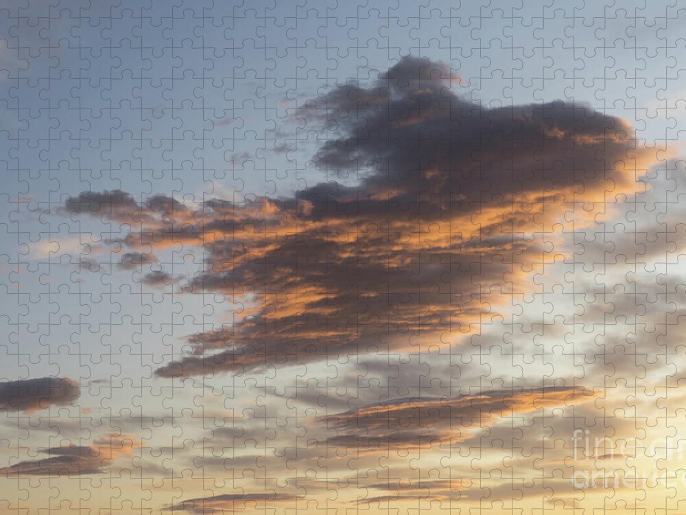 Clouds Jigsaw Puzzle featuring the photograph Cloud at sunset, like a bird by Adriana Mueller