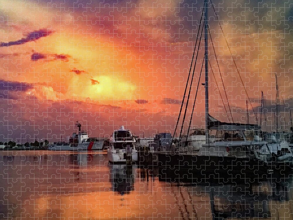 Afterglow Jigsaw Puzzle featuring the photograph Twilight at Harbourage, St. Petersburg, Florida by Bonnie Colgan