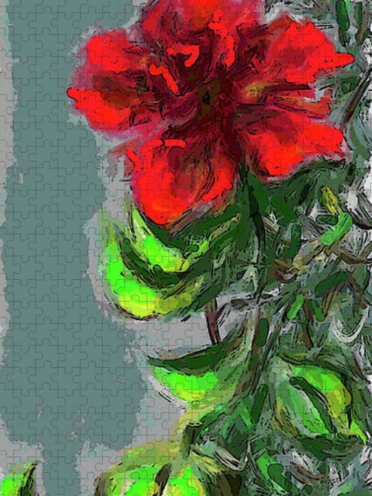 Flowers Jigsaw Puzzle featuring the digital art Flowers from my garden 18 by Uma Krishnamoorthy