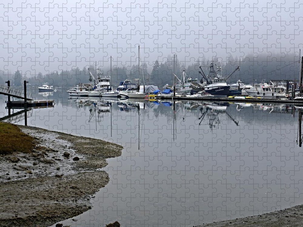 Harbor Jigsaw Puzzle featuring the photograph Fog On The Harbor by Bill TALICH