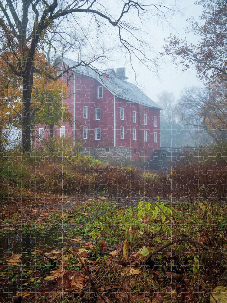 Kirby's Mill Jigsaw Puzzle featuring the photograph Foggy Morning at Kirbys Mill by Kristia Adams