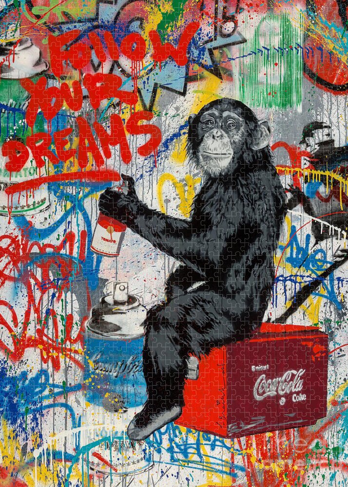Follow Your Dreams [Landscape], Banksy Street Art Landscape Poster