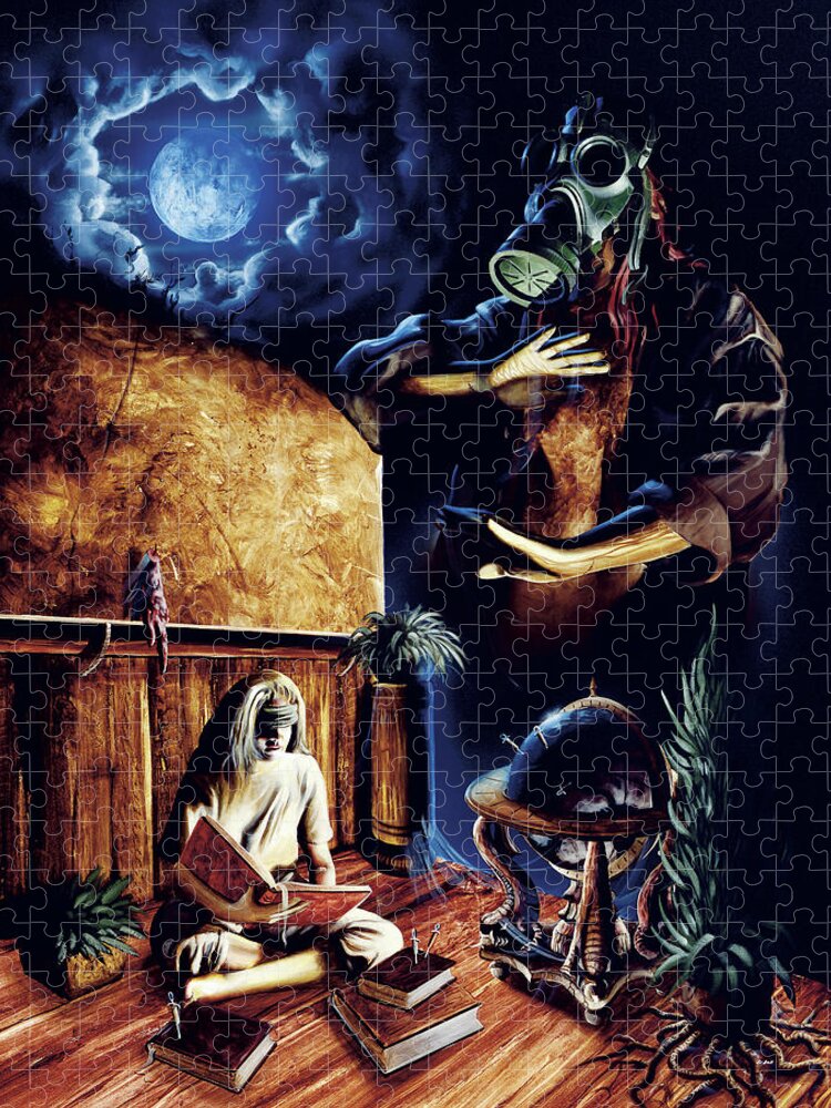 Nocturnal Jigsaw Puzzle featuring the painting For All Eternity by Sv Bell