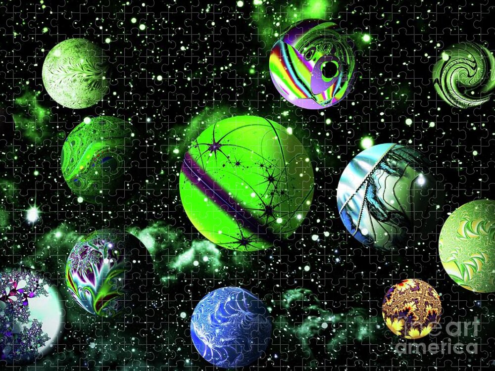 Space Jigsaw Puzzle featuring the digital art Forbidden Galaxy by Rachel Hannah
