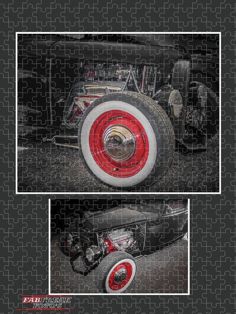 Ford Jigsaw Puzzle featuring the photograph Ford Roadster collage by Darrell Foster