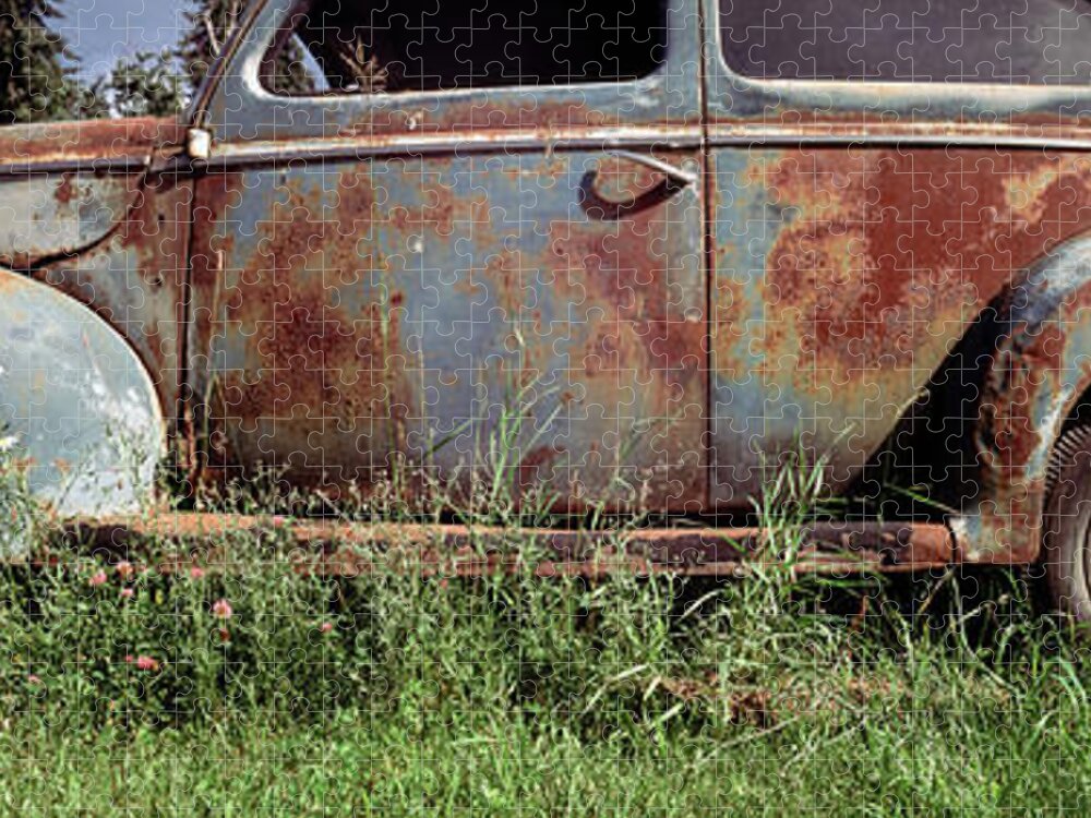 617 Jigsaw Puzzle featuring the photograph Ford V8 Truck Rusting by Sonny Ryse