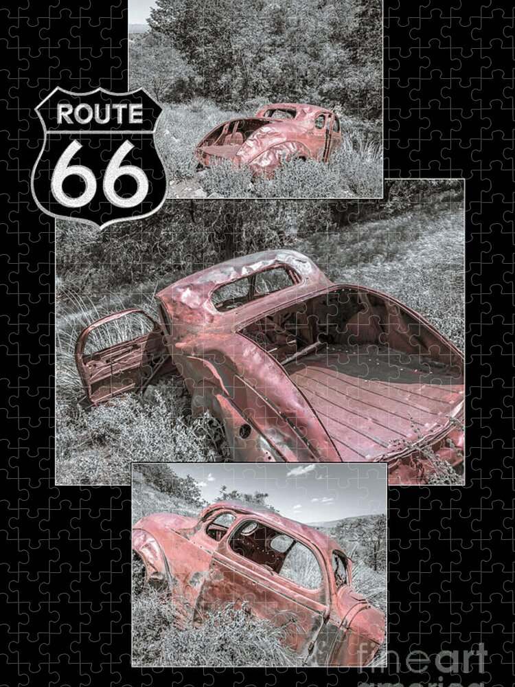 Forgotten Jigsaw Puzzle featuring the photograph Forgotten Coupe collage by Darrell Foster