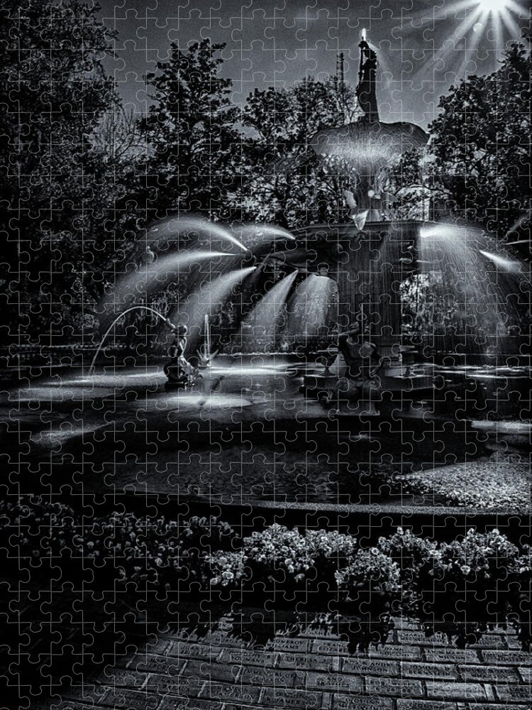 Marietta Georgia Jigsaw Puzzle featuring the photograph Forsyth Fountain III by Tom Singleton