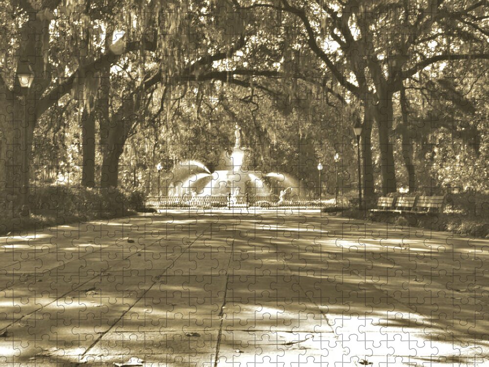 Forsyth Park Jigsaw Puzzle featuring the photograph Forsyth Park Fountain by Theresa Fairchild