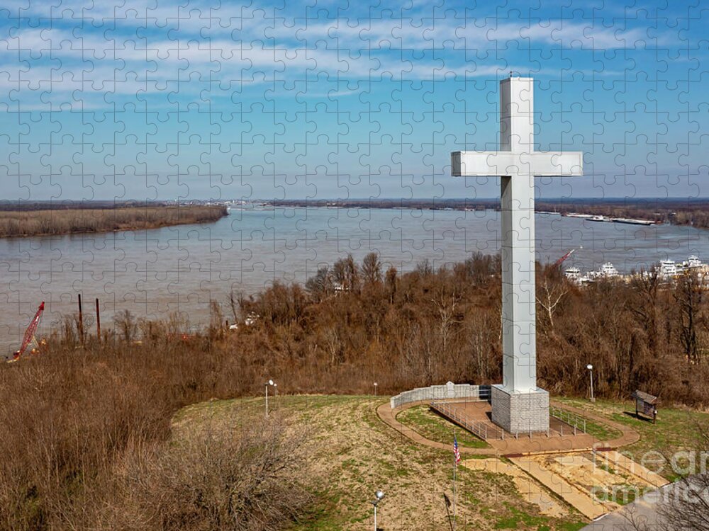 Fort Jefferson Memorial Cross Jigsaw Puzzle featuring the photograph Fort Jefferson Memorial Cross by Jim West