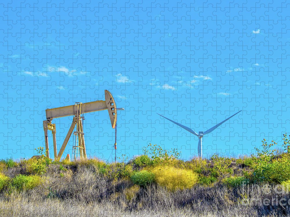 Fossil Fuels Jigsaw Puzzle featuring the photograph Fossil and Renewable Engery by Susan Vineyard