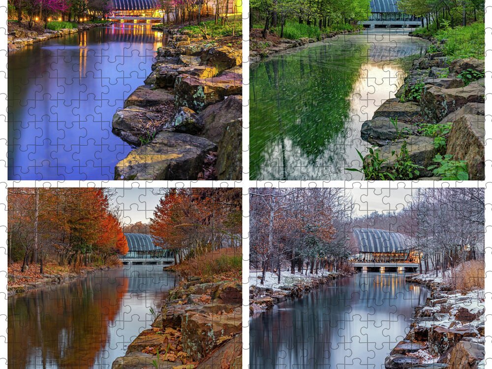 Bentonville Arkansas Jigsaw Puzzle featuring the photograph Four Seasons of Crystal Bridges - Northwest Arkansas by Gregory Ballos