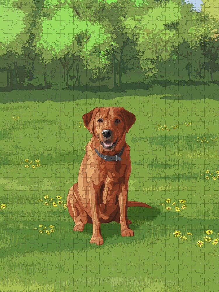 Fox Red Yellow Labrador Retriever Hunting Dog in Jigsaw Puzzle by Crista Forest - Pixels