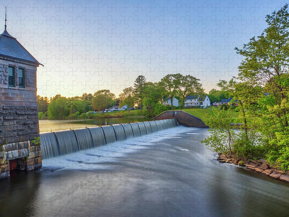 Framingham Number One Dam And Gatehouse Jigsaw Puzzle featuring the photograph Framingham Number One Dam and Gatehouse by Juergen Roth