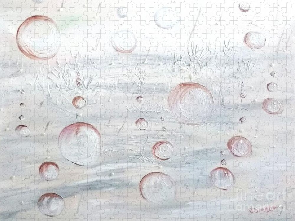 Freezing Rain Jigsaw Puzzle featuring the painting Freezing Rain by Tatiana Sragar