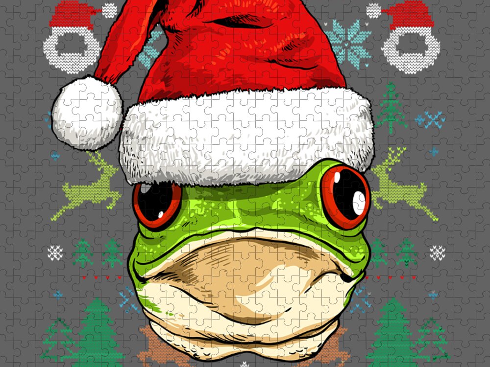 Frog Ugly Santa Hat Xmas Gifts Kids Boys Girls for Christmas present Jigsaw  Puzzle by Aryaq EvaRo - Fine Art America