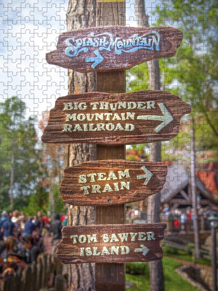 Magic Kingdom Jigsaw Puzzle featuring the photograph Frontierland Sign by Mark Andrew Thomas