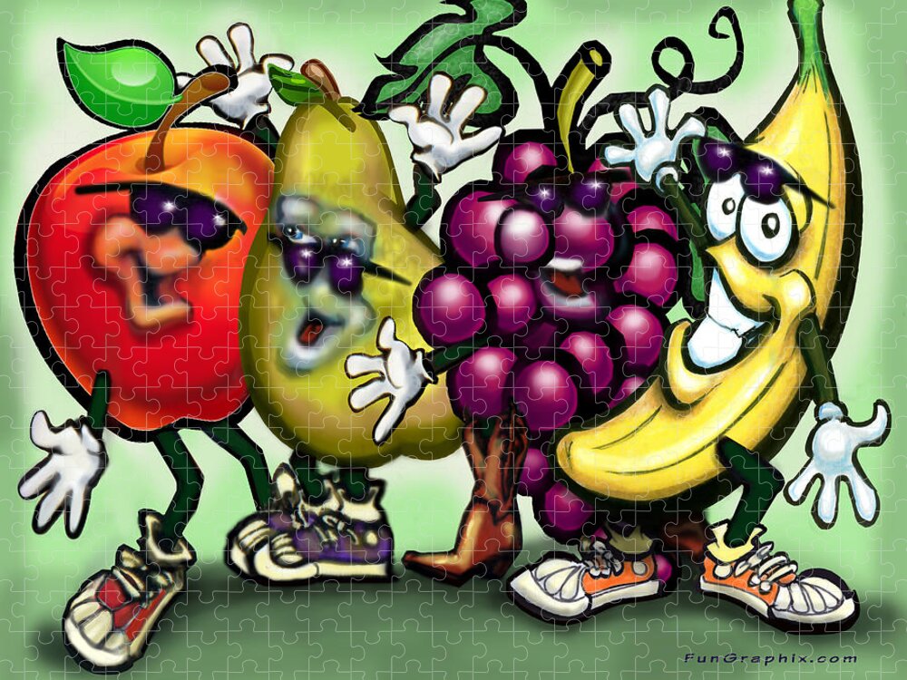 Fruit Jigsaw Puzzle featuring the painting Fruits by Kevin Middleton