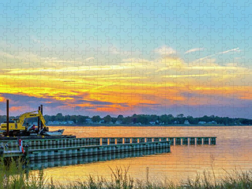 2d Jigsaw Puzzle featuring the photograph Ft Smallwood Pk Sunset Pano by Brian Wallace