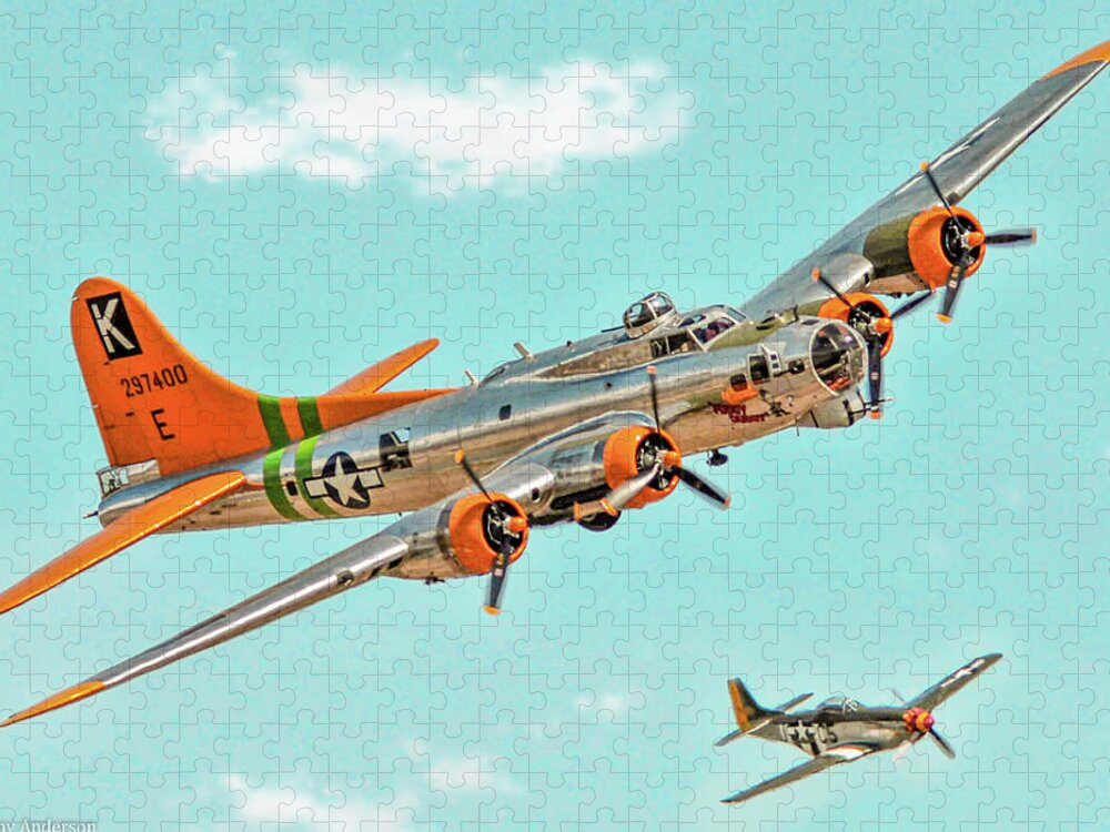Boeing B-17g Flying Fortress Jigsaw Puzzle featuring the photograph Fuddy Duddy the B-17 by Tommy Anderson