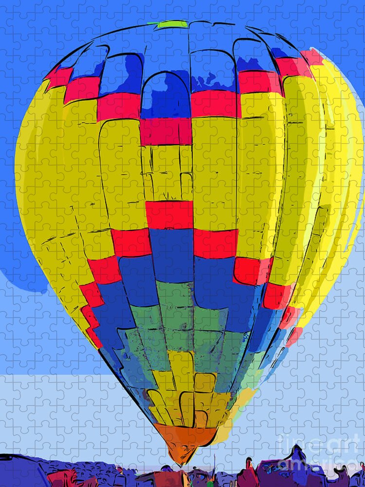 Hotair- Balloons Jigsaw Puzzle featuring the digital art Fully Inflated by Kirt Tisdale