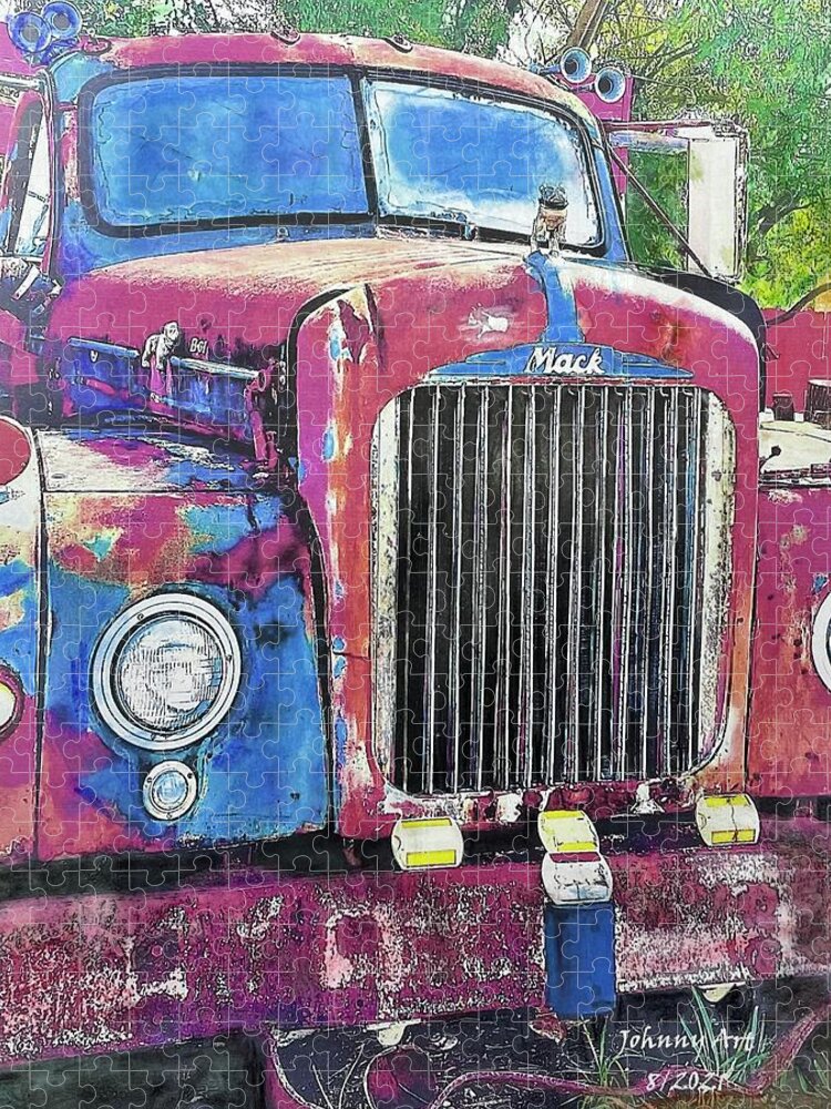 Truck Captain D's St Augustine Florida Usa Jigsaw Puzzle featuring the mixed media Fun Stuff 1 by John Anderson