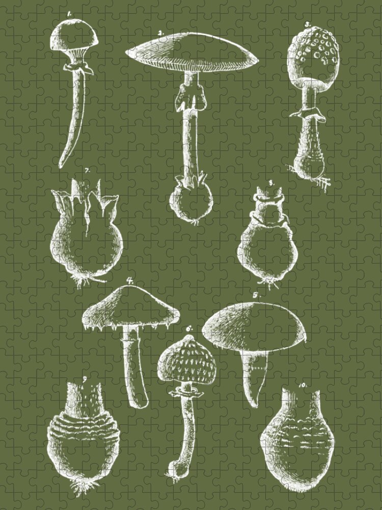 Mushroom Jigsaw Puzzle featuring the digital art Fungus by Madame Memento
