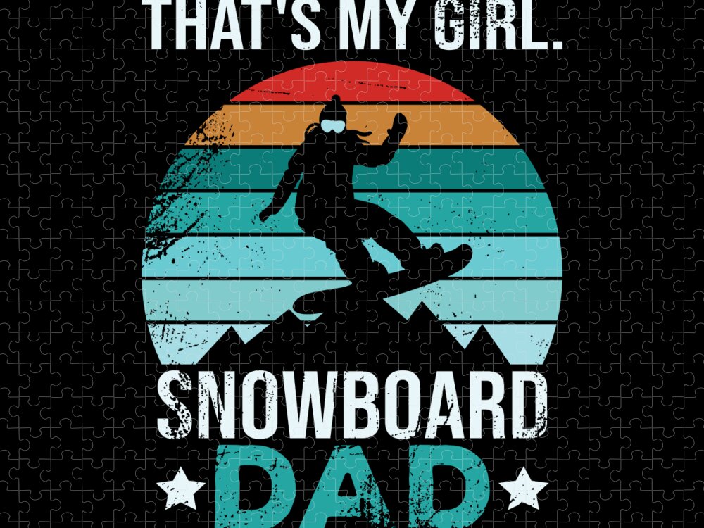 Snowboarder Jigsaw Puzzle featuring the digital art Funny Snowboarding Dad Snowboarders by Me