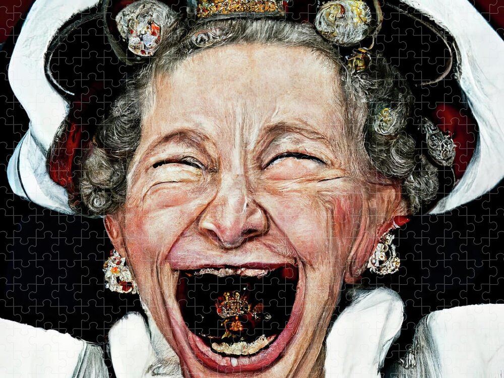 Queen Elizabeth Jigsaw Puzzle featuring the photograph Gaels of Laughter 01 by Jack Torcello