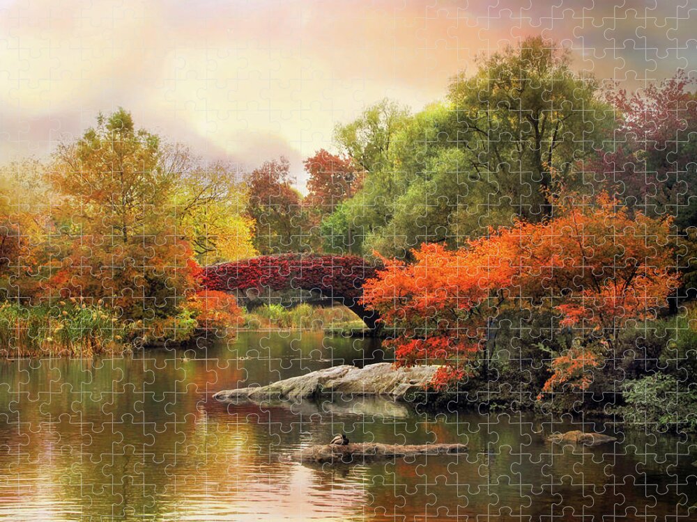 Gapstow Bridge Jigsaw Puzzle featuring the photograph Gapstow At Twilight by Jessica Jenney