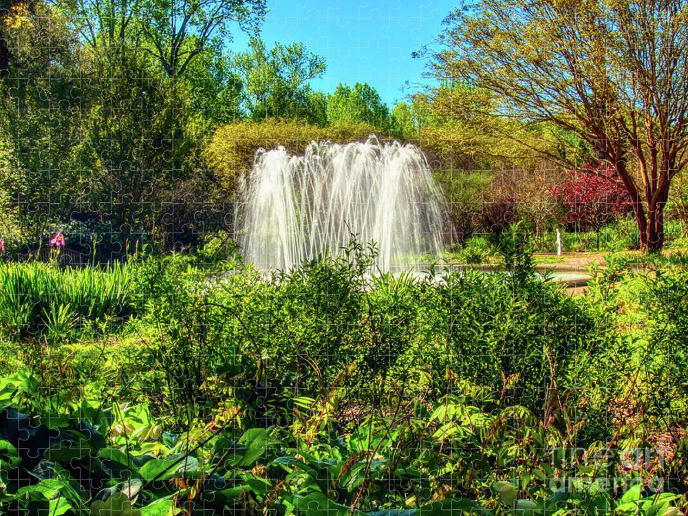 Garden Jigsaw Puzzle featuring the photograph Garden Fountain by Amy Dundon